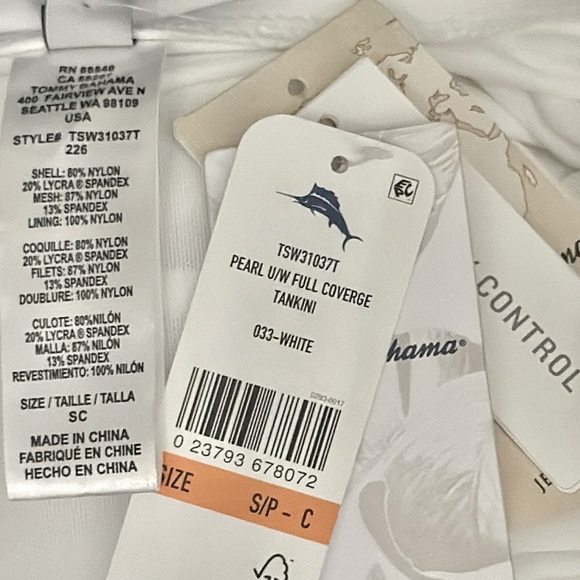 Tommy Bahama Pearl Underwire Full Coverage Tankini Top, C Cup - Picture 9 of 9